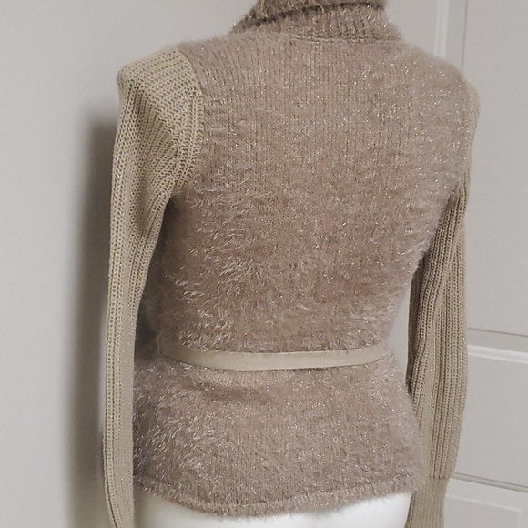 Gold and Taupe Lame Cardigan - Picture 2 of 6